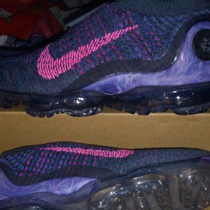 NIKE AIR VAPORMAX FLYKNIT 3 BLACK HYPER PINK BALTIC BLUE WOMENS RUNNING SHOES SI